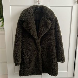 No name oversized coat! Dark Green faux fur coat. Size M